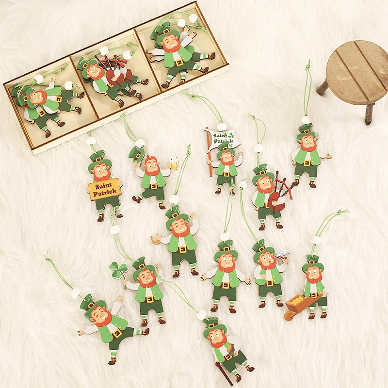 9 PCS Saint Patrick's Day Ornament Cartoon Wooden Pendant Hanging Tags Seasonal Festival Home Decor included 3 Styles 2021 
9 PCS Saint Patrick's Day Ornament Cartoon Wooden Pendant Hanging Tags Seasonal Festival Home Decor included 3 Styles 2021