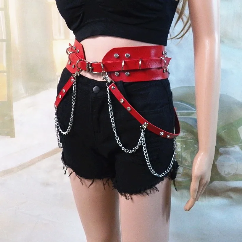 SISHION Punk Belts for Women VD1355 Black Red Pink Beaded Women Waist Chain Belt Steampunk Sexy Leather Belt
SISHION Punk Belts for Women VD1355 Black Red Pink Beaded Women Waist Chain Belt Steampunk Sexy Leather Belt