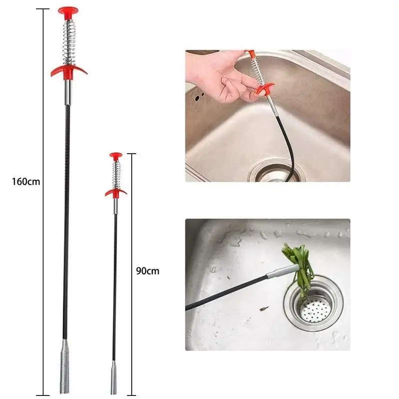 90cm Drain Snake Spring Pipe Dredging Tool Dredge Unblocker Drain Clog Tool For Kitchen Sink Sewer Cleaning Hook Water Sink Tool
90cm Drain Snake Spring Pipe Dredging Tool Dredge Unblocker Drain Clog Tool For Kitchen Sink Sewer Cleaning Hook Water Sink Tool