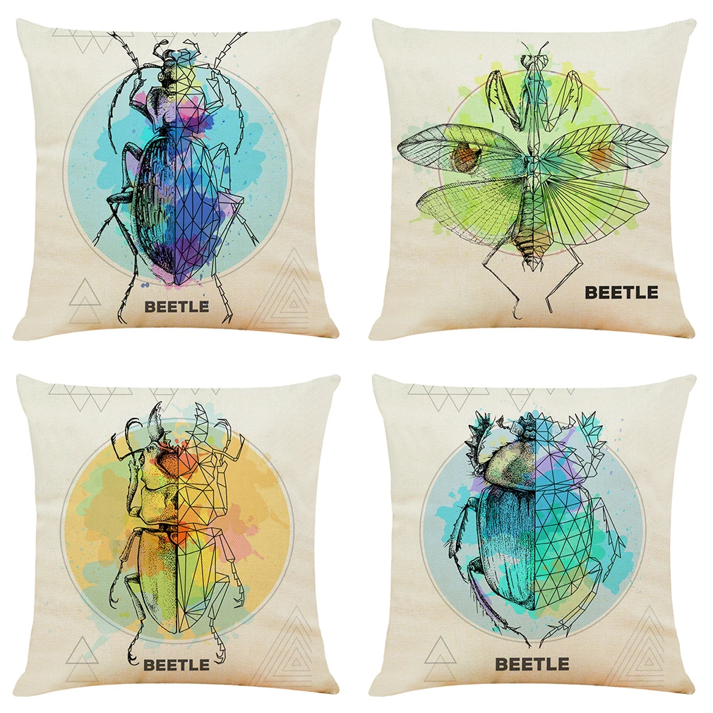 

Cute Insect Cushion Cover Hoga Decorative Pillow funda cojines 45x45 housse de coussin Nordic Throw Pillow Cover for Sofa Car