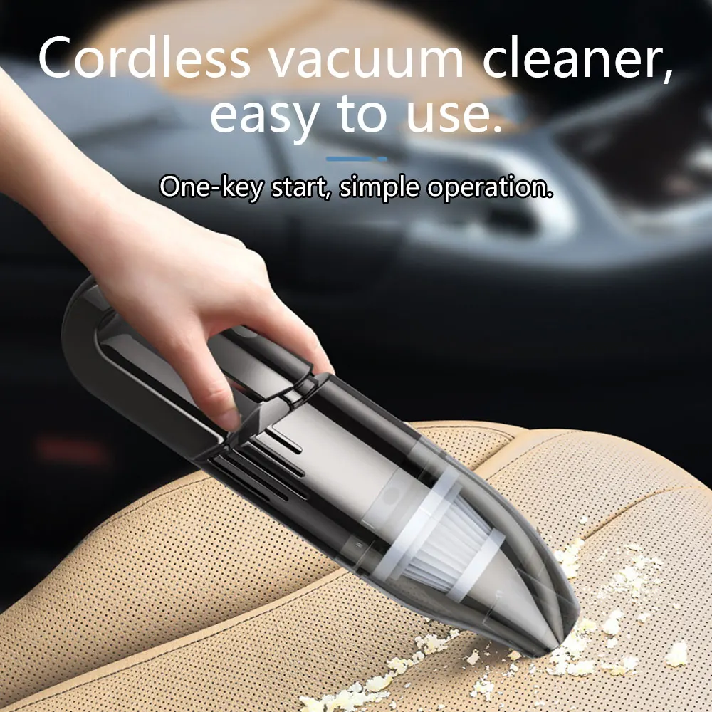 

Car Vacuum Cleaner Portable Handheld Home Powerful Cyclone Wet Dry Wireless 120W Use USB Chargeable Durable Vacuum Cleaner