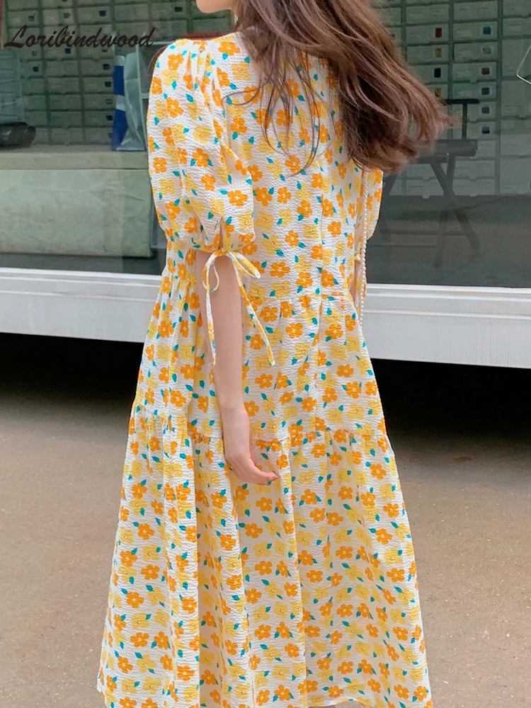 Bubble Sleeve Floral Jumpsuit Summer 2021 New French Gentle Sweet Round Neck Little Flower Fairy Long Dress Women Dress
Bubble Sleeve Floral Jumpsuit Summer 2021 New French Gentle Sweet Round Neck Little Flower Fairy Long Dress Women Dress