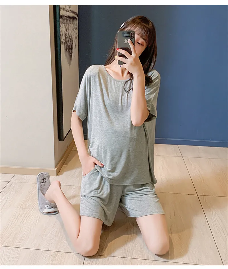 Summer maternity 2PCS/Sets Pregnancy Woman Home Clothes Modal Clothes for Pregnant Women loose breathable Maternity Suits
Summer maternity 2PCS/Sets Pregnancy Woman Home Clothes Modal Clothes for Pregnant Women loose breathable Maternity Suits