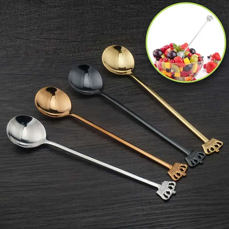 Crown Stainless Steel Coffee Spoon Ladle Dessert Honey Long Handle Tea Spoons Kitchen Tools Best Price
Crown Stainless Steel Coffee Spoon Ladle Dessert Honey Long Handle Tea Spoons Kitchen Tools Best Price