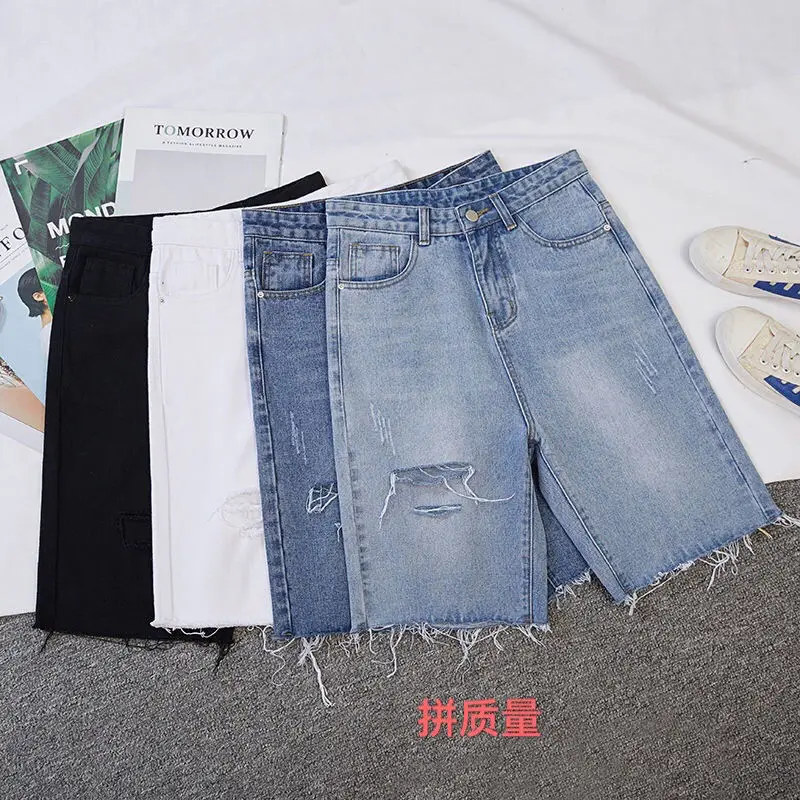 Summer New-Women's High-waist Straight-leg Shorts Women's Wild Thin Loose Hole Denim Woman Shorts
Summer New-Women's High-waist Straight-leg Shorts Women's Wild Thin Loose Hole Denim Woman Shorts