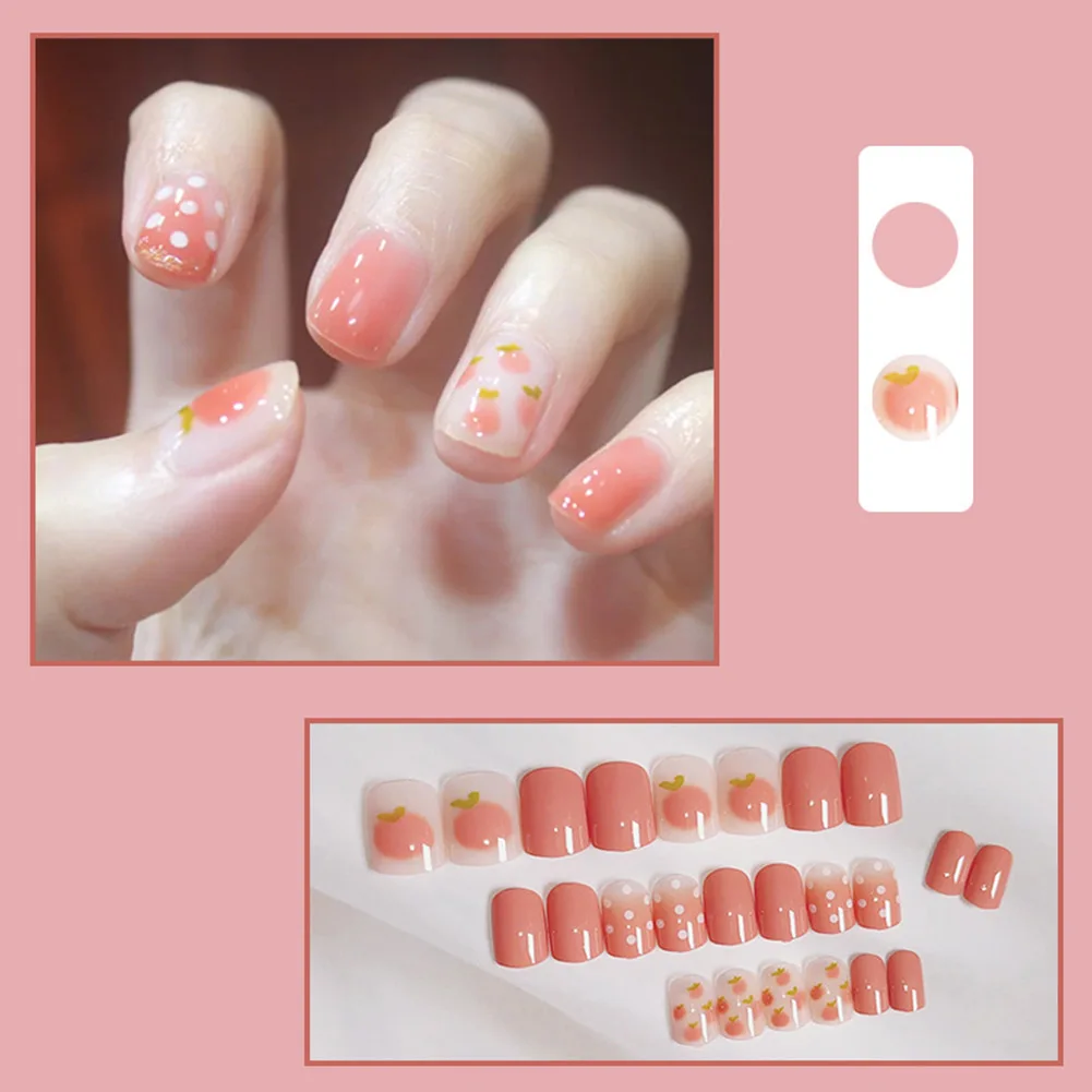Girly peach net red fresh and cute ice transparent fake nails detachable wearable manicure finished nail patch
Girly peach net red fresh and cute ice transparent fake nails detachable wearable manicure finished nail patch