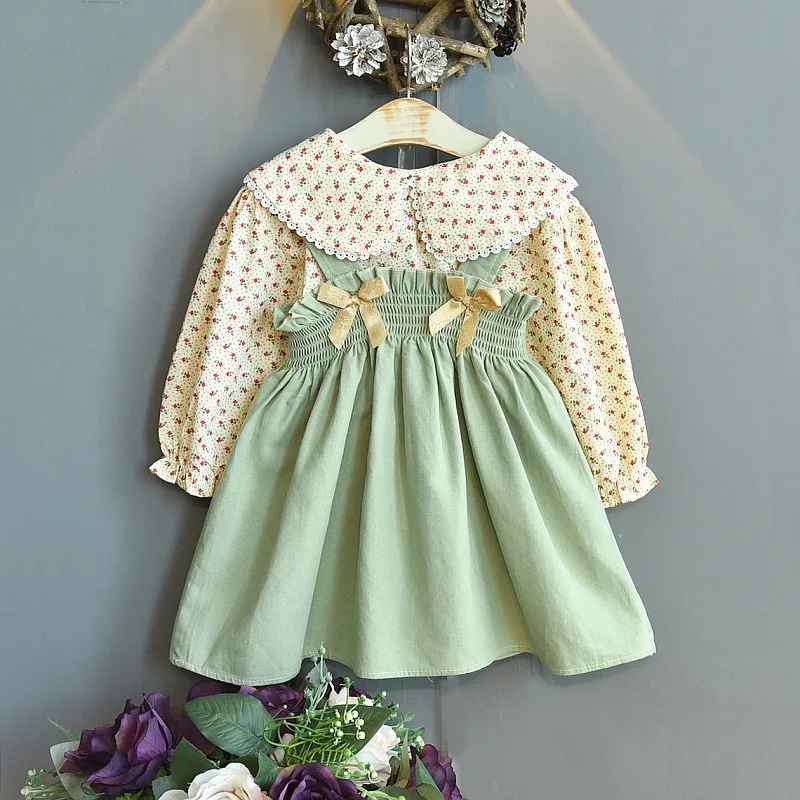 Winter 2021 Girls Dress Girls Cute Dress Denim Long Sleeve Floral Patchwork Green Cute Streetwear Dresses Vestidos 18M-6T
Winter 2021 Girls Dress Girls Cute Dress Denim Long Sleeve Floral Patchwork Green Cute Streetwear Dresses Vestidos 18M-6T