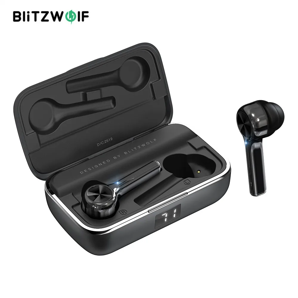 Фото Беспроводные наушники BlitzWolf BW FYE6 TWS bluetooth 5 0 Графеновый цифровой дисплей сенсорное