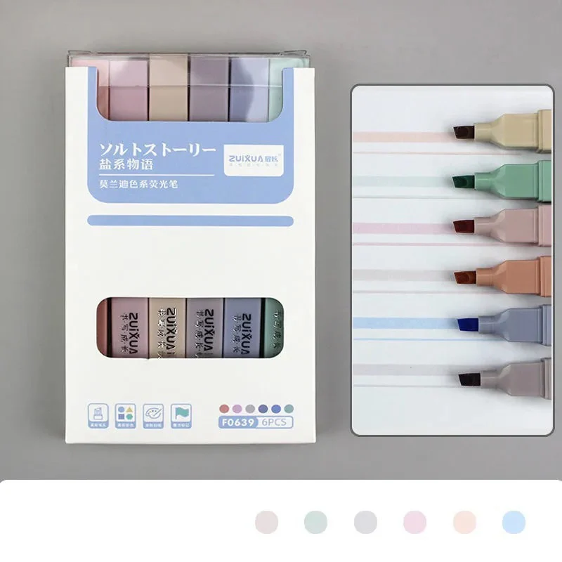 Jelly Morandi Colors 6pcs/set Soft Tip Highlighter Kawaii Girl Marker Pen School Office Stationery Art Highlighters Markers Pen 
Jelly Morandi Colors 6pcs/set Soft Tip Highlighter Kawaii Girl Marker Pen School Office Stationery Art Highlighters Markers Pen
