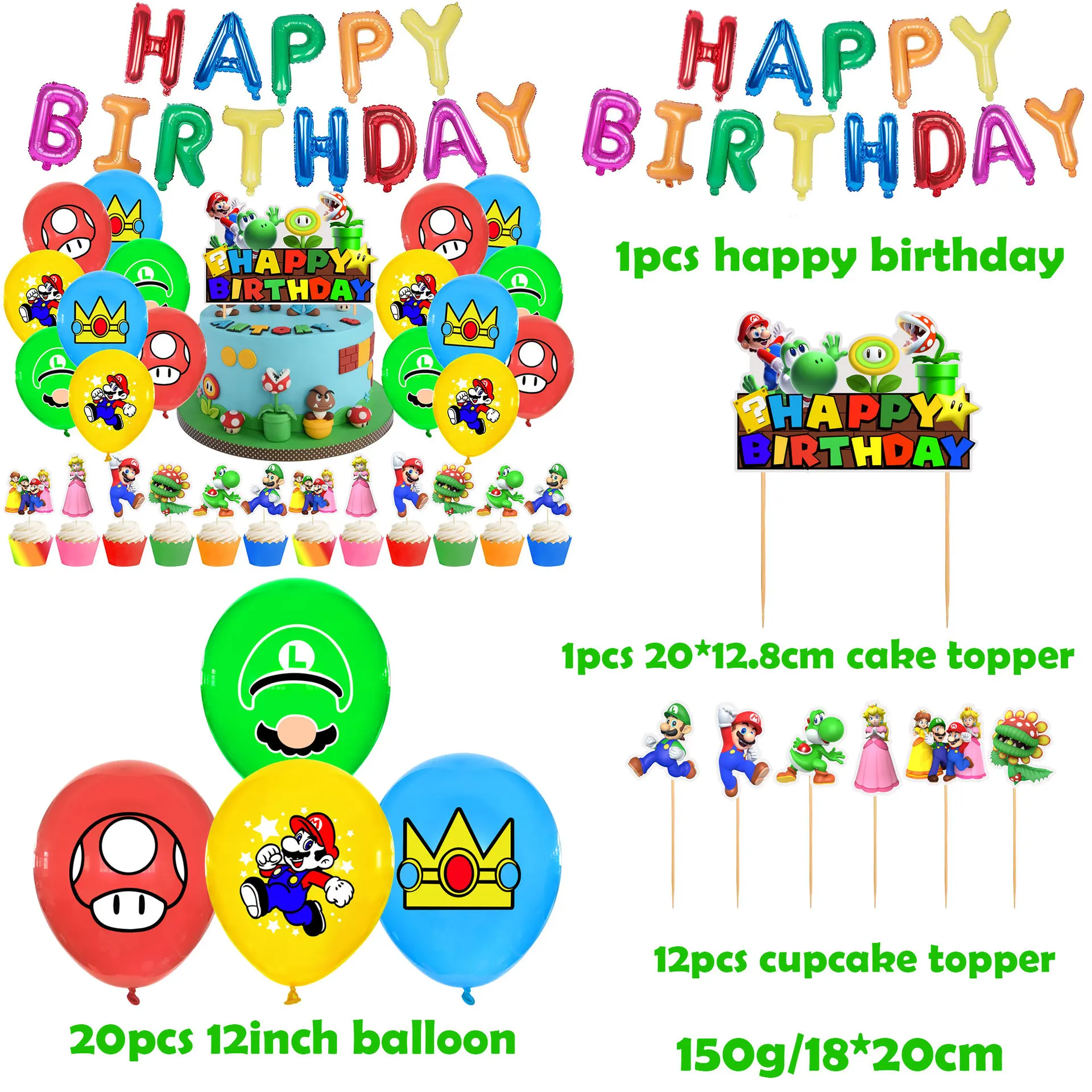 Super Mario Luigi Brothers Game Theme Child Birthday Party Decoration Balloon Pull Flag Cake Decoration Card Party Kids Gift Toy
Super Mario Luigi Brothers Game Theme Child Birthday Party Decoration Balloon Pull Flag Cake Decoration Card Party Kids Gift Toy