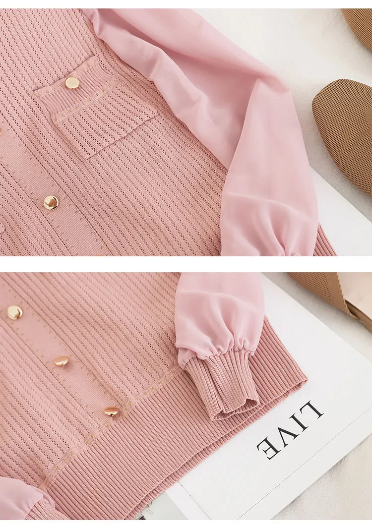 Hot Pocket Button Stitching Sweaters Women Jumpers Long Sleeve Knitwear Pullovers Autumn Spring Solid Color Casual Cardigan Top
Hot Pocket Button Stitching Sweaters Women Jumpers Long Sleeve Knitwear Pullovers Autumn Spring Solid Color Casual Cardigan Top