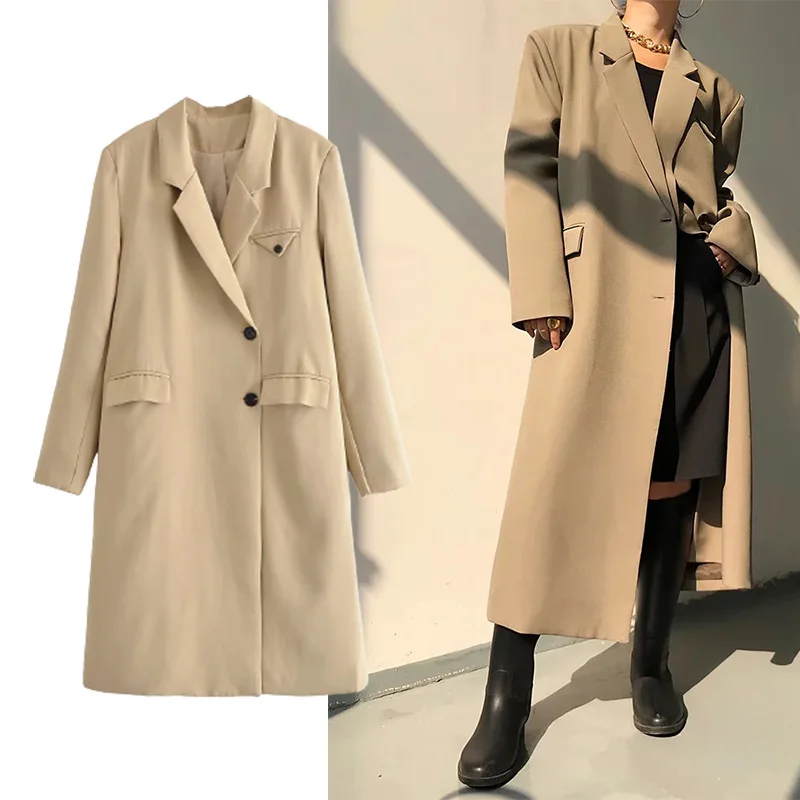 TRAF Za Women Woolen Coat 2021 Fashion Triangle Trench Coat Woolen Coat Vintage Long Casual Sleeve Autumn Female Chic Overcoat
TRAF Za Women Woolen Coat 2021 Fashion Triangle Trench Coat Woolen Coat Vintage Long Casual Sleeve Autumn Female Chic Overcoat