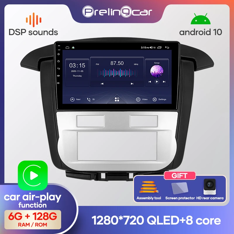 Prelingcar Android10.0 без 2 din автомобильное радио DVD мультимедийный видеоплеер GPS