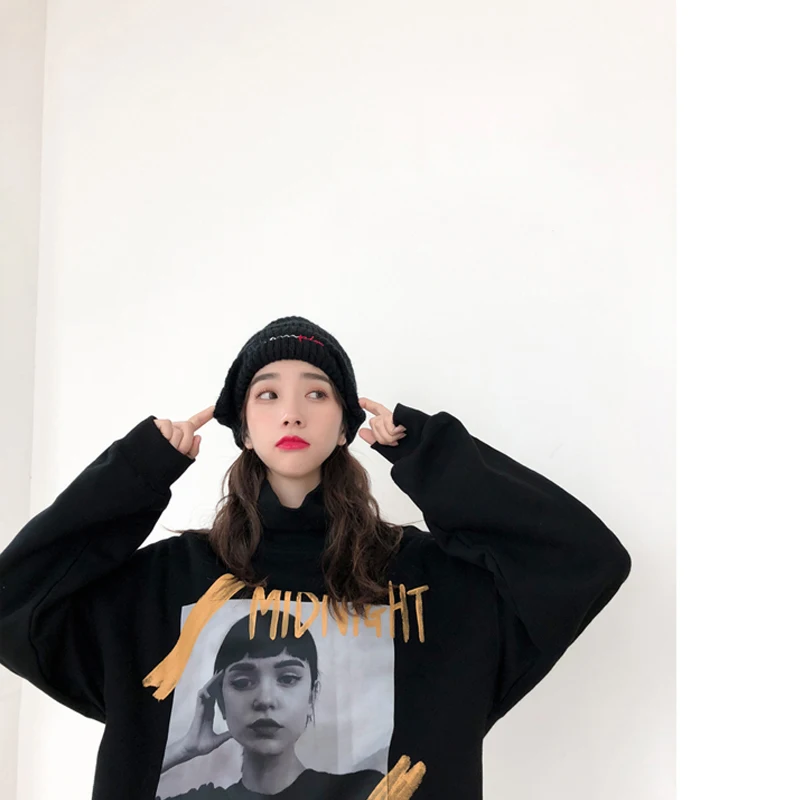 2020 winter new Korean style Harajuku Korean casual high collar printed loose plus velvet women
2020 winter new Korean style Harajuku Korean casual high collar printed loose plus velvet women