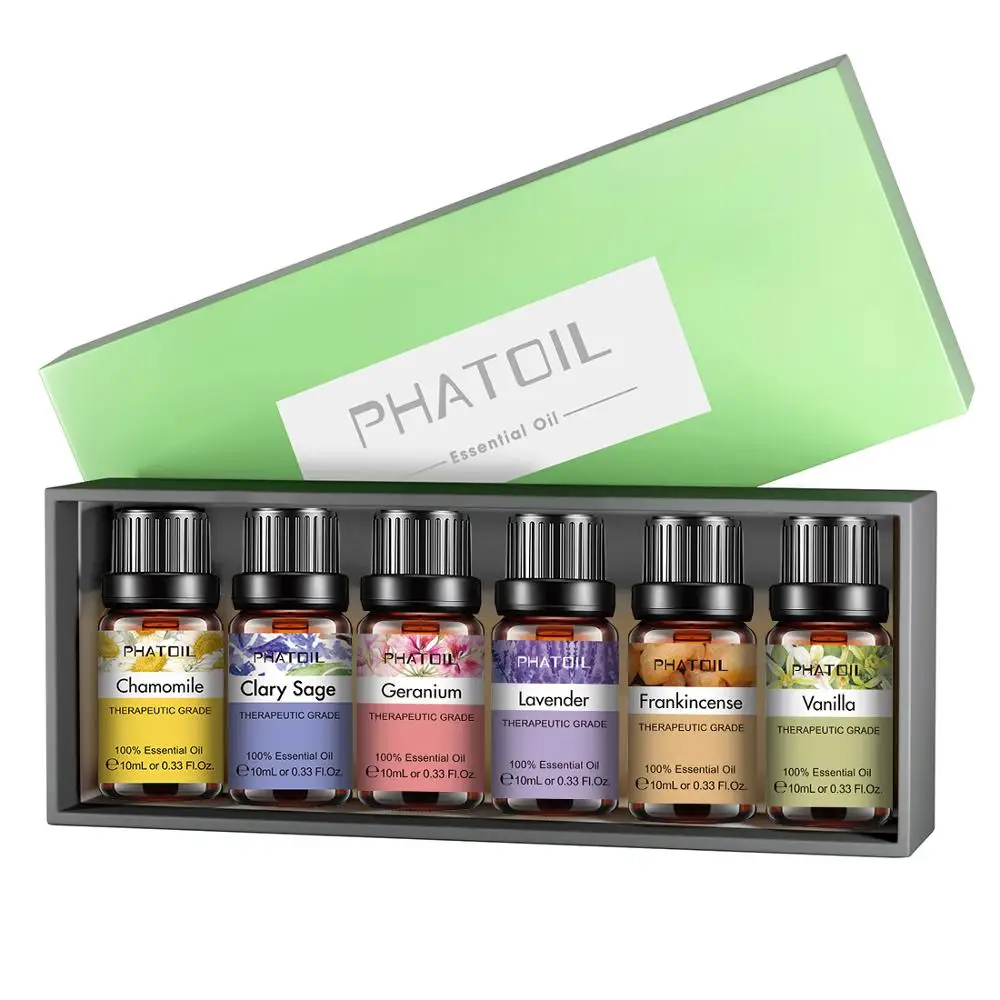 PHATOIL чистые натуральные эфирные масла 10 мл 6 шт. подарочный набор Лаванда Ромашка