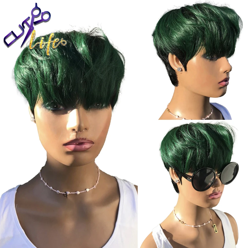 Cheap Green Pixie Short Cut Straight Bob Wig 100% Human Hair Wigs No Lace Glueless Wigs Brazilian Remy Hair Wigs For Black Women
Cheap Green Pixie Short Cut Straight Bob Wig 100% Human Hair Wigs No Lace Glueless Wigs Brazilian Remy Hair Wigs For Black Women