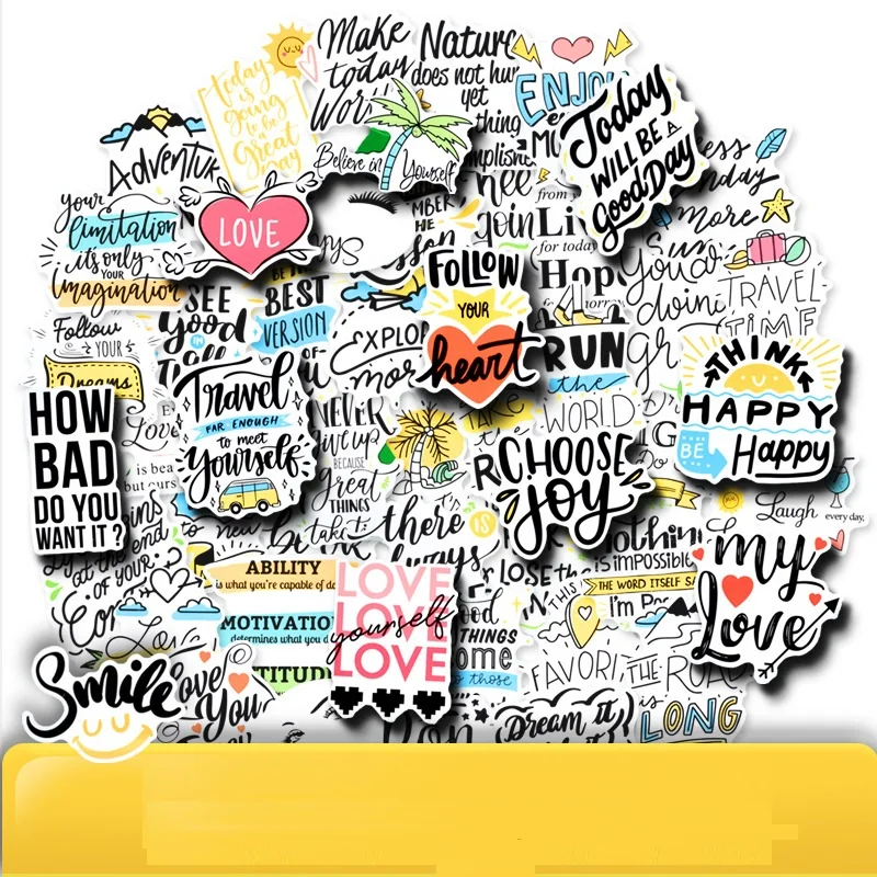50PCS English Letters Sticker Lnspirational Quotes Cartoon For Laptop Computer Skateboard Case Helmet Toy Stickers F4
50PCS English Letters Sticker Lnspirational Quotes Cartoon For Laptop Computer Skateboard Case Helmet Toy Stickers F4
