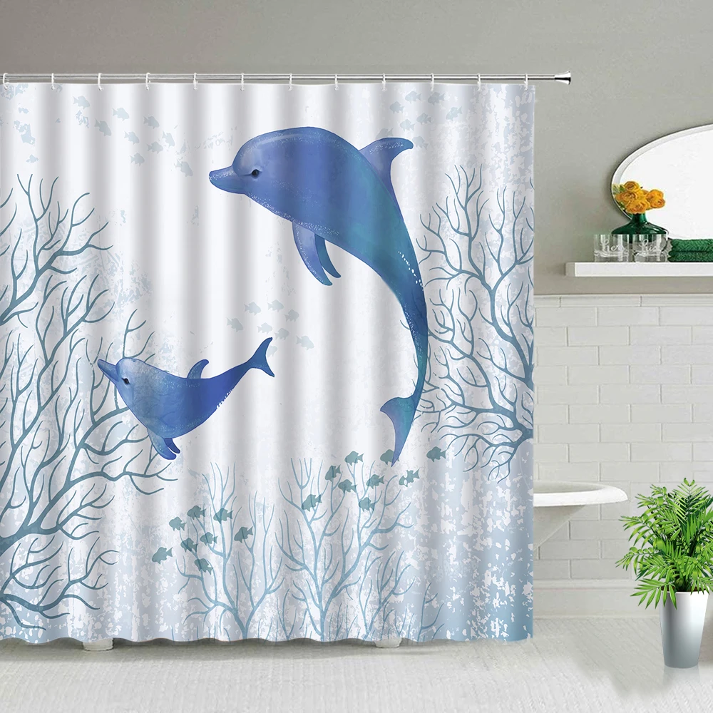 Ocean Scenery Design Cartoons Animal Dolphin Shower Curtain Underwater World Sea Turtle Tropical Fish Coral Bathroom Curtains
Ocean Scenery Design Cartoons Animal Dolphin Shower Curtain Underwater World Sea Turtle Tropical Fish Coral Bathroom Curtains