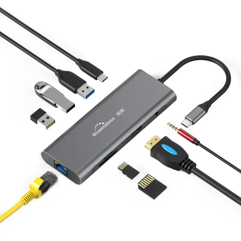 New 10 In 1 Type C Laptop Docking Station USB 3.0 TF LAN PD USB Hub For Macbook Huawei XiaoMi DELL Surface Lenovo Dock
New 10 In 1 Type C Laptop Docking Station USB 3.0 TF LAN PD USB Hub For Macbook Huawei XiaoMi DELL Surface Lenovo Dock