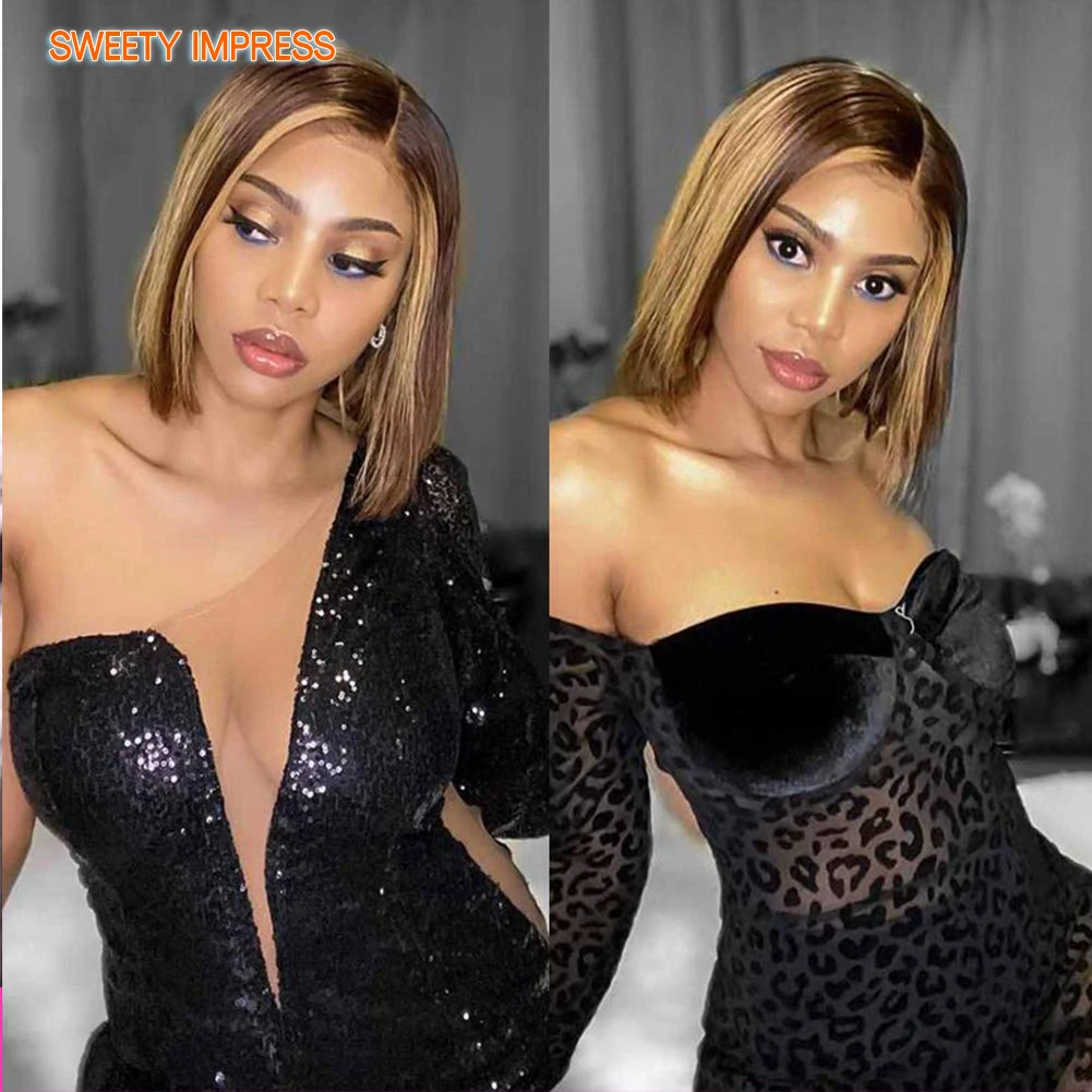 Highlight Wig Human Hair Bob Wigs 13x4x1 Lace Front Human Hair Wigs Brazilian Straight p4/27 Colored Short Bob Human Hair Wig
Highlight Wig Human Hair Bob Wigs 13x4x1 Lace Front Human Hair Wigs Brazilian Straight p4/27 Colored Short Bob Human Hair Wig