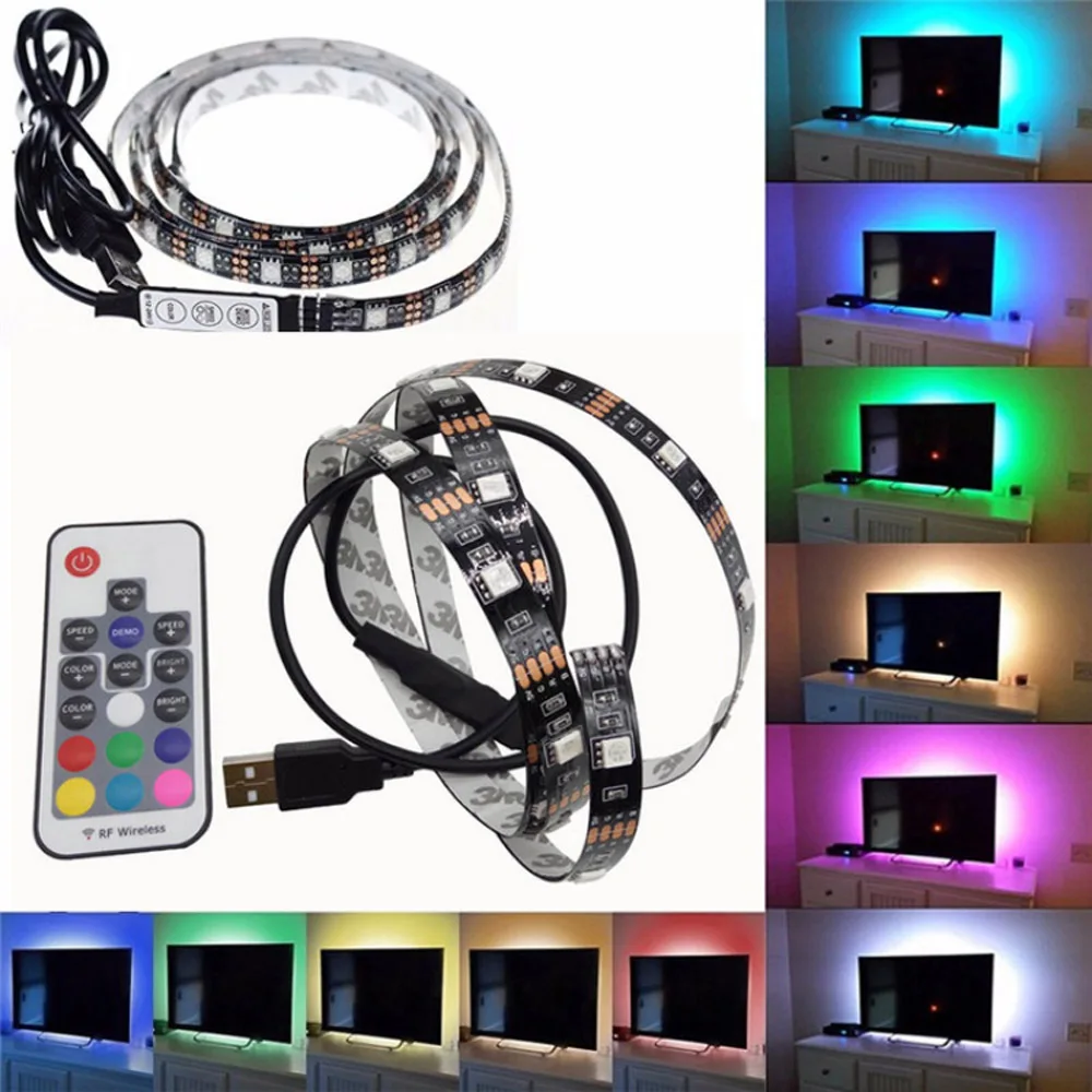 New LED Strip Lights Self-Adhesive RGB USB Powered TV Led Backlight 3M With Remote Control For TV/PC/Laptop Lighting
New LED Strip Lights Self-Adhesive RGB USB Powered TV Led Backlight 3M With Remote Control For TV/PC/Laptop Lighting