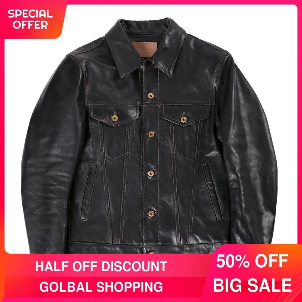 2021 Black Japan Casual Style Genuine Leather Jacket Men Single Breasted Large Size 3XL Real Natural Horsehide Autumn Short Coat
2021 Black Japan Casual Style Genuine Leather Jacket Men Single Breasted Large Size 3XL Real Natural Horsehide Autumn Short Coat
