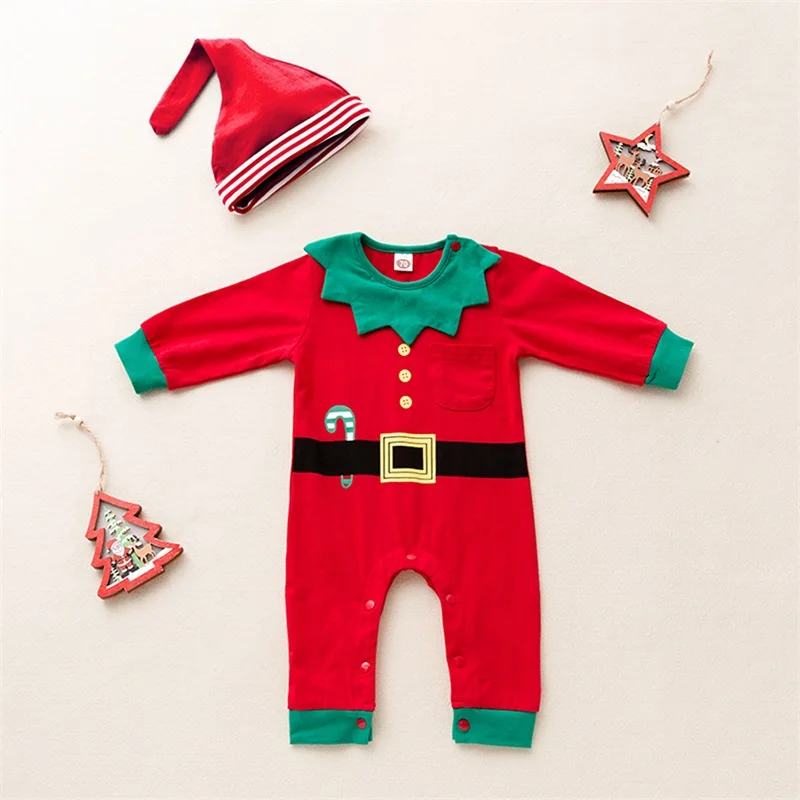 Newborn Unisex Baby Christmas Outfit Santa Claus Romper Long Sleeve Jumpsuit with Hat Xmas Costumes
Newborn Unisex Baby Christmas Outfit Santa Claus Romper Long Sleeve Jumpsuit with Hat Xmas Costumes