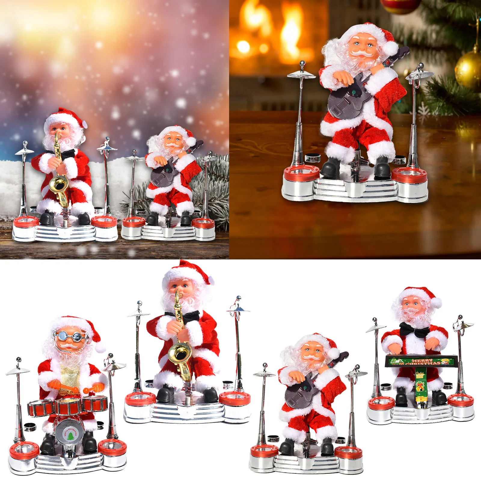 

Рождественское украшение, музыкальный Рождественский Электрический Поющий Санта-Клаус, игрушка, перевернутый вращающийся танцующий телеф...