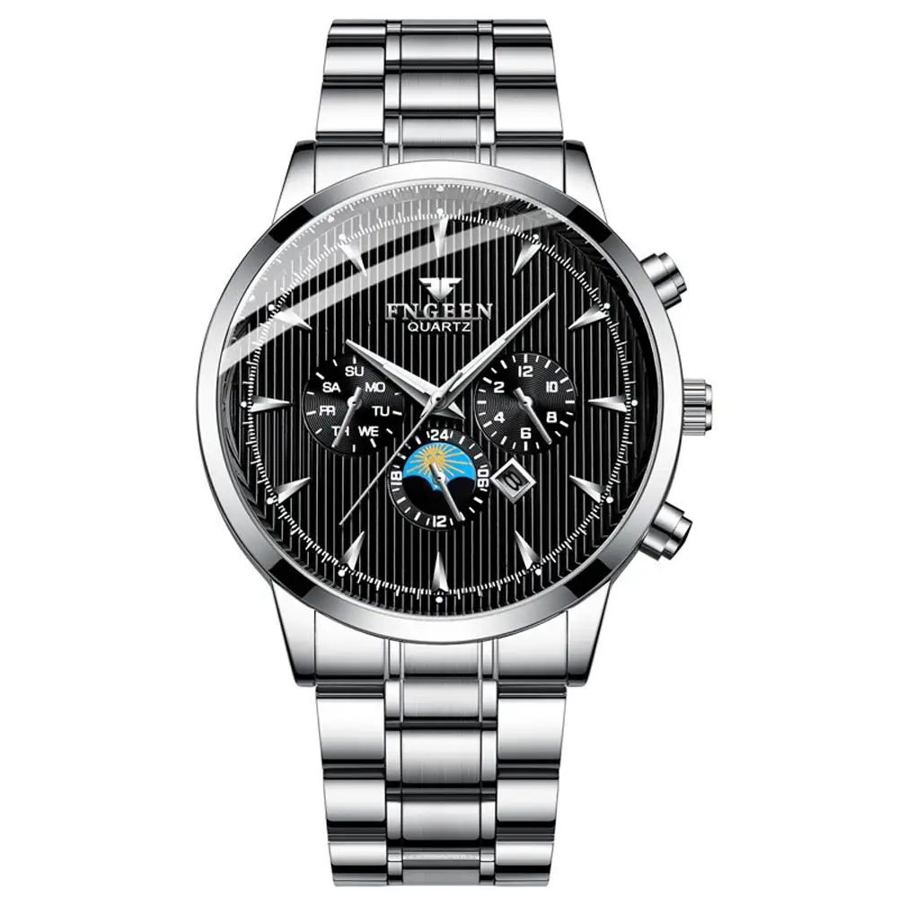 Men Watches 2020 Luxury Brand Fngeen Quartz Wristwatch Black Steel Waterproof Luminous Decoration Watch Male Clock Reloj Hombre
Men Watches 2020 Luxury Brand Fngeen Quartz Wristwatch Black Steel Waterproof Luminous Decoration Watch Male Clock Reloj Hombre