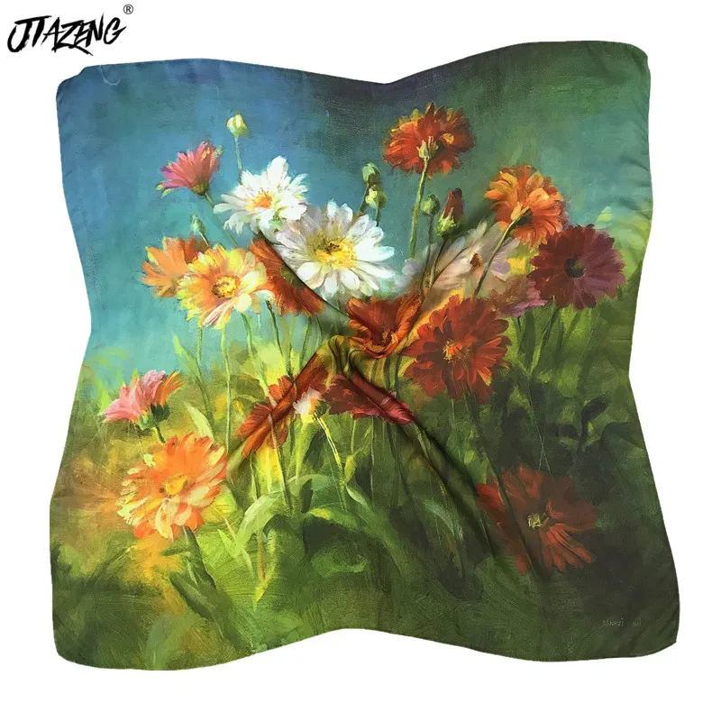 Fashion Silk Satin Women Hair Scarf Floral Print Handkerchief Shawls and Wraps Hijab Scarfs Female70*70cm Neck Scarves For Lady
Fashion Silk Satin Women Hair Scarf Floral Print Handkerchief Shawls and Wraps Hijab Scarfs Female70*70cm Neck Scarves For Lady