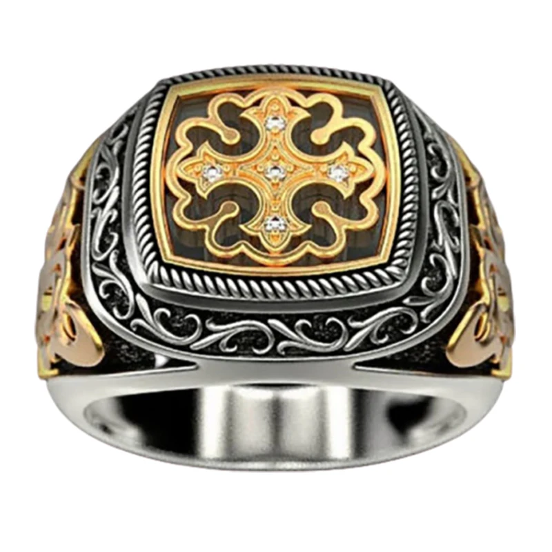 Luxury Gold-plated Two-color Carved Pattern Exquisite Relief Ring Men's Punk Party Anniversary Jewelry Boyfriend Birthday Gift
Luxury Gold-plated Two-color Carved Pattern Exquisite Relief Ring Men's Punk Party Anniversary Jewelry Boyfriend Birthday Gift