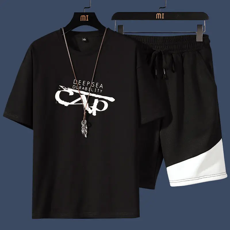 2021 summer new men's T-shirt + Shorts Set summer breathable leisure T-shirt running set fashion Harajuku printed men's sports s
2021 summer new men's T-shirt + Shorts Set summer breathable leisure T-shirt running set fashion Harajuku printed men's sports s