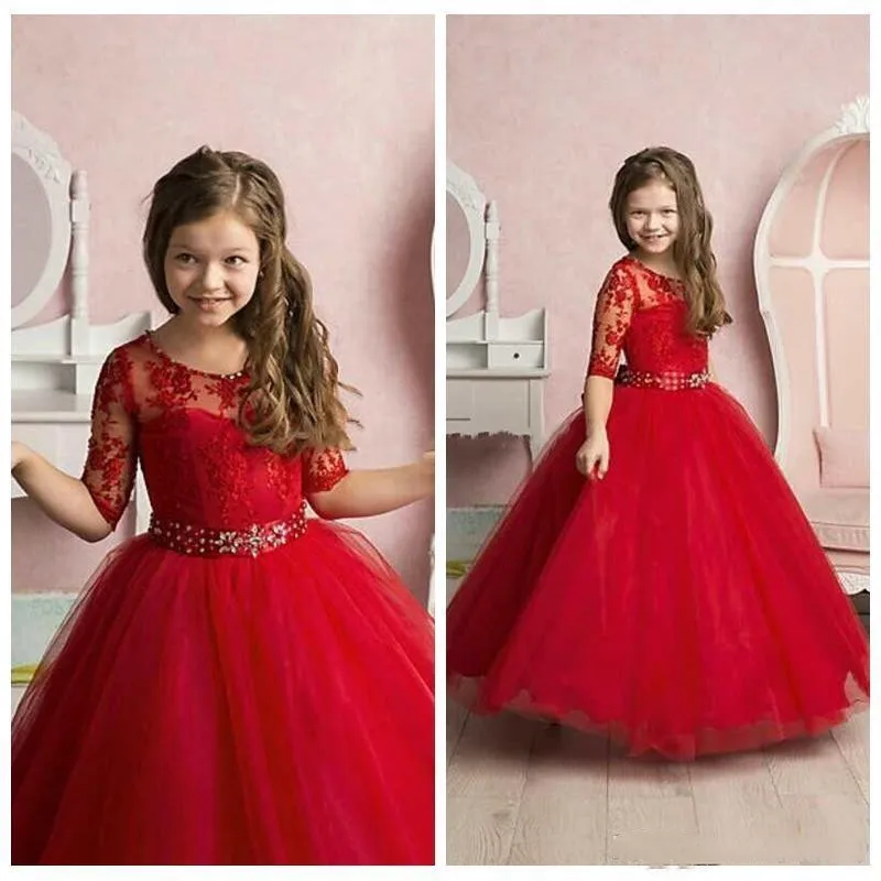 Beautiful Flower Girls Dresses Lace Half Sleeve Pageant Gowns Kids' Wedding Party Princess Birthday Dress
Beautiful Flower Girls Dresses Lace Half Sleeve Pageant Gowns Kids' Wedding Party Princess Birthday Dress