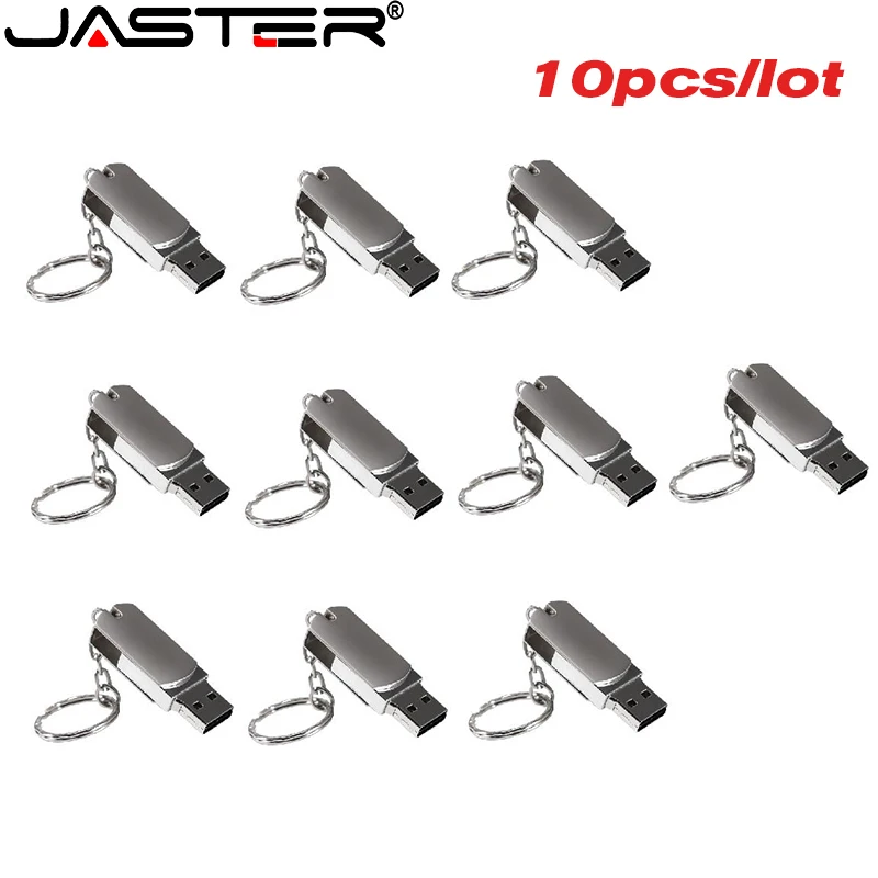 

JASTER 2.0 Flash Drives 128GB Free Custom Logo Pendrive 64GB Mini USB Stick Water Proof Pen Drive 32GB 16GB 10pcs/lot Metalen