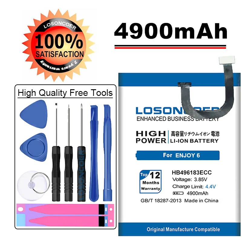 LOSONCOER 4900mAh HB496183ECC High Capacity Mobile Phone Battery For Huawei Enjoy6 Enjoy 6 NCE-AL00 Battery~In Stock
LOSONCOER 4900mAh HB496183ECC High Capacity Mobile Phone Battery For Huawei Enjoy6 Enjoy 6 NCE-AL00 Battery~In Stock