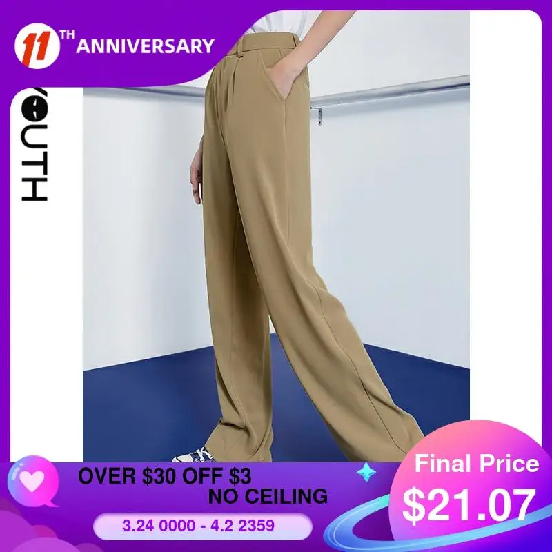 Toyouth Women Office Lady Solid Loose Female Trousers Black High Waist Loose Straight Suit Pants
Toyouth Women Office Lady Solid Loose Female Trousers Black High Waist Loose Straight Suit Pants