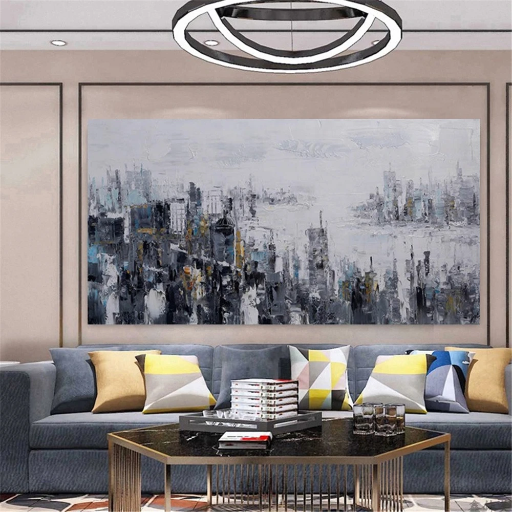 Home decor city landscape oil painting wall art hand painted abstract oil painting canvas framed for livingroom
Home decor city landscape oil painting wall art hand painted abstract oil painting canvas framed for livingroom