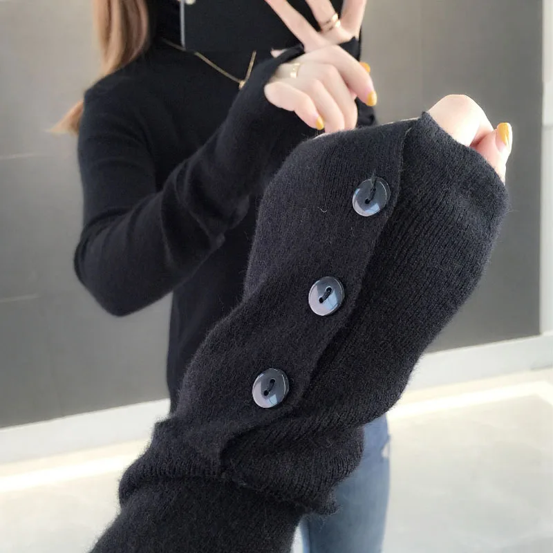 Lucyever New 2021 Autumn Women Turtleneck Sweater Fashion Winter Pullover Slim Knitted Long Sleeve Button Jumper Lady Basic Top
Lucyever New 2021 Autumn Women Turtleneck Sweater Fashion Winter Pullover Slim Knitted Long Sleeve Button Jumper Lady Basic Top