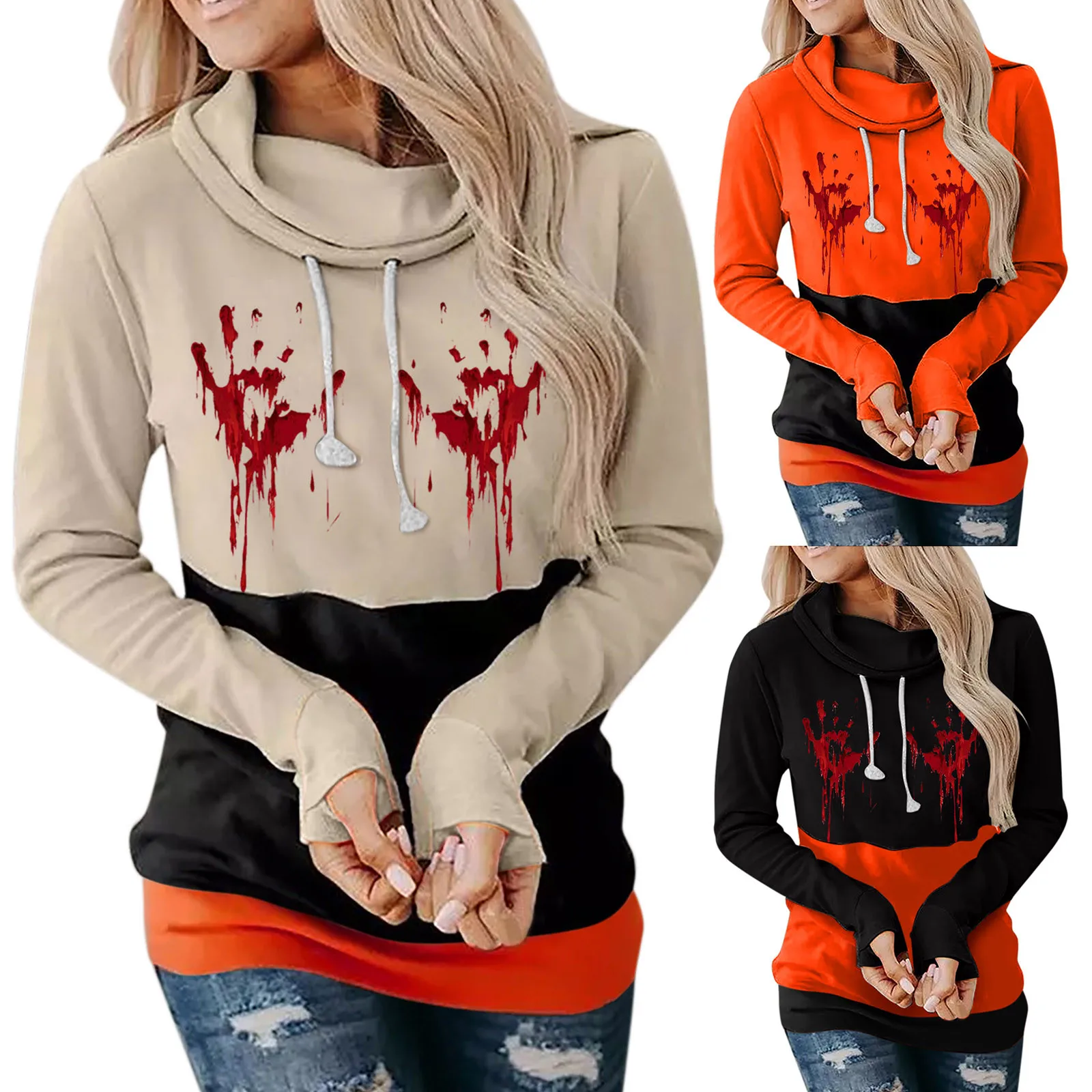 Halloween Harajuku Hoodies Autumn Women's Pumpkin Print Long-sleeved Hooded Sweatshirt Casual Hooded Blouse Pullover 2021 New 
Halloween Harajuku Hoodies Autumn Women's Pumpkin Print Long-sleeved Hooded Sweatshirt Casual Hooded Blouse Pullover 2021 New