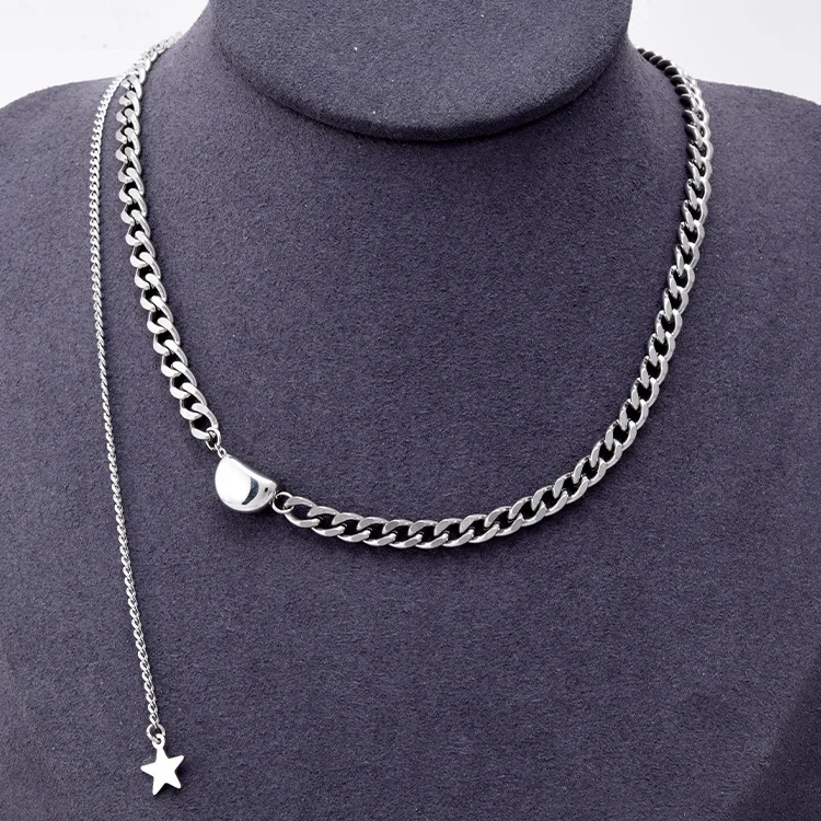Fashion thick necklace wild men and women clavicle chain tassel five-pointed star titanium steel jewelry hot sale
Fashion thick necklace wild men and women clavicle chain tassel five-pointed star titanium steel jewelry hot sale