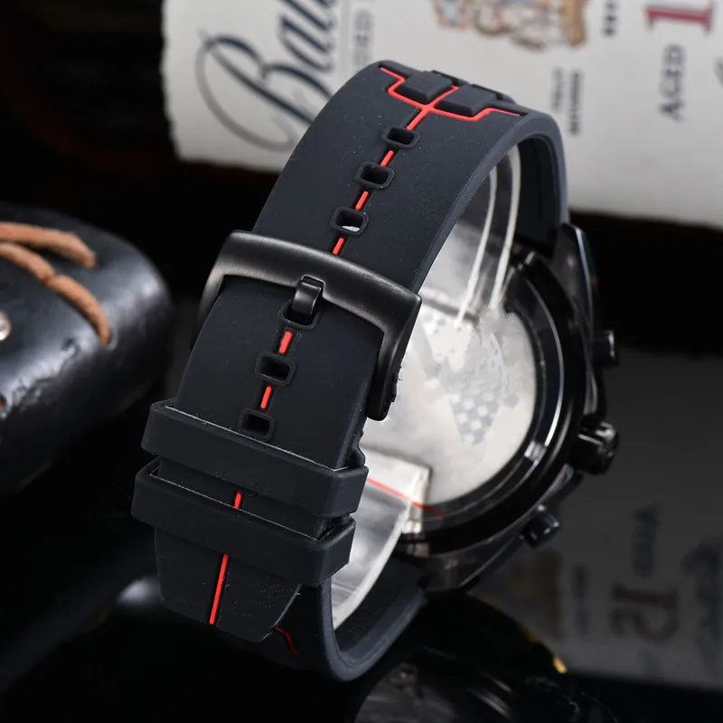 

Casual life Waterproof Swiss Brand Luxury Watches for Men Fashion Quartz Calendar Mens Watch Rubber Strap Chronograph