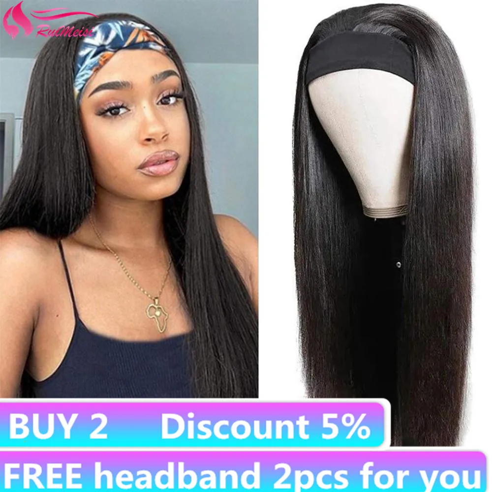 RUIMEISI Straight Headband Wig Human Hair wigs Machine Made Headband Human Hair Wigs for 150% Density Black Women 
RUIMEISI Straight Headband Wig Human Hair wigs Machine Made Headband Human Hair Wigs for 150% Density Black Women