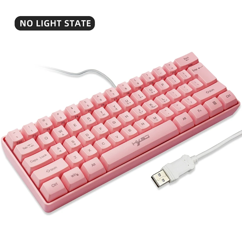X7AA 61 Keys Mechanical Gaming Keyboard LED Backlit Compact Mechanical Wired Mini Keyboard for PC Gamer Pink
X7AA 61 Keys Mechanical Gaming Keyboard LED Backlit Compact Mechanical Wired Mini Keyboard for PC Gamer Pink