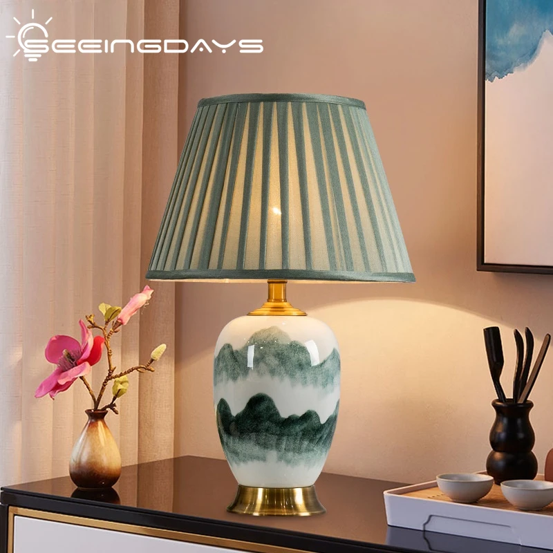 New Chinese Ceramic Table Lamp Classical Home Bedroom Living Room Bedroom Study Room Decoration Wedding Romantic Bedside Lamp
New Chinese Ceramic Table Lamp Classical Home Bedroom Living Room Bedroom Study Room Decoration Wedding Romantic Bedside Lamp