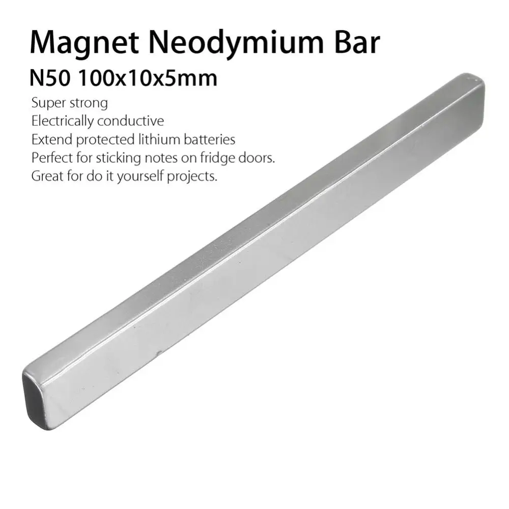 100x10x5 мм магнитный материал N50 длинный кубовидный блок сверхмощный