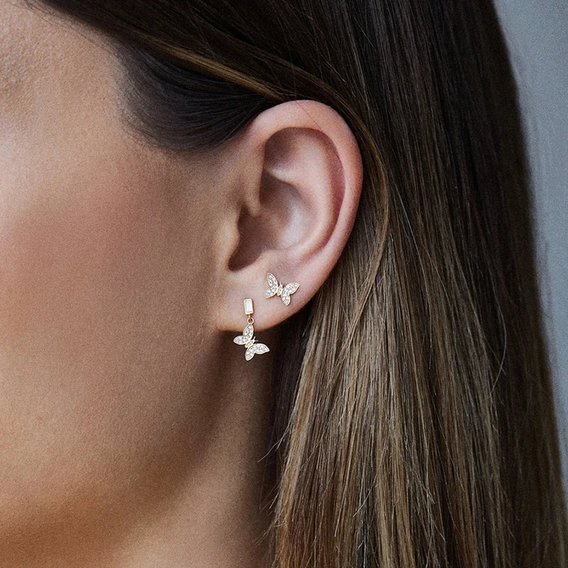 GS 925 Sterling Silver Crystal Butterfly Stud Earrings For Women Girls Zircon Ear Stud Korean Fashion Earrings Party Gifts
GS 925 Sterling Silver Crystal Butterfly Stud Earrings For Women Girls Zircon Ear Stud Korean Fashion Earrings Party Gifts