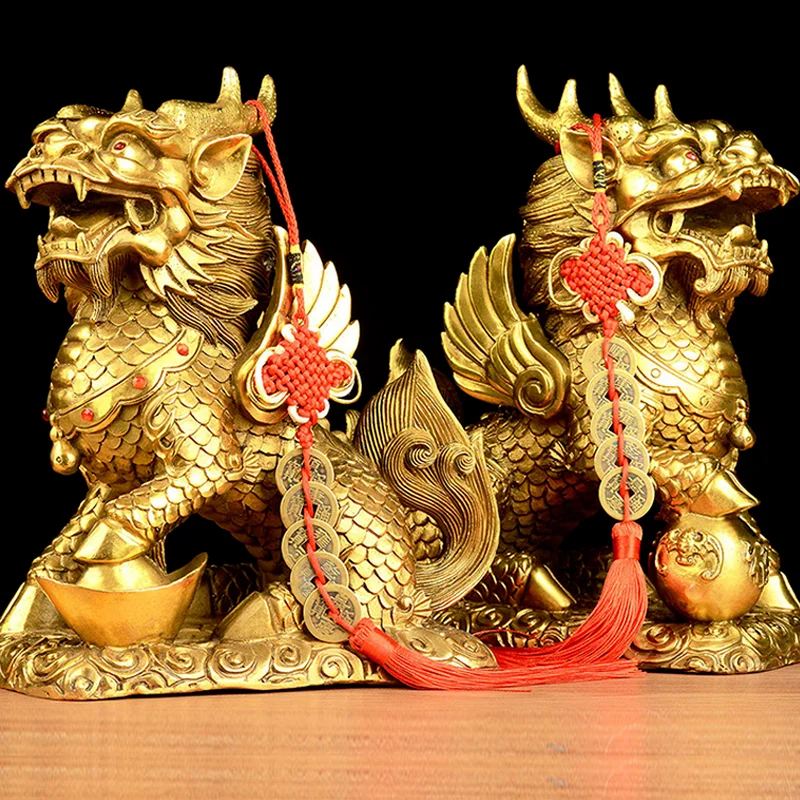 Copper KIRIN Ornaments a Pair of Pure Copper Tread Gossip KIRIN Home Ornament Office Decorations Living Room Crafts Furnishings
Copper KIRIN Ornaments a Pair of Pure Copper Tread Gossip KIRIN Home Ornament Office Decorations Living Room Crafts Furnishings