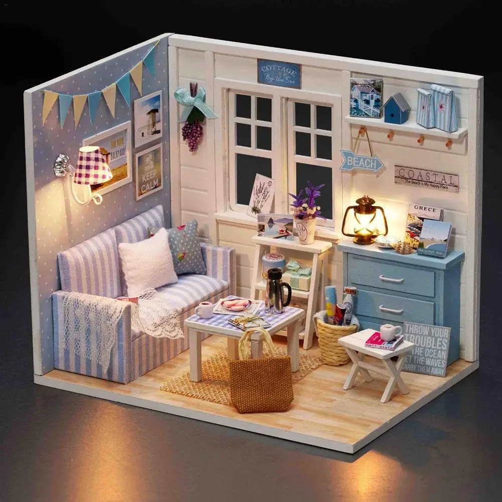 Assemble DIY Wooden House Dollhouse Kit Wooden Miniature Doll Houses Miniature Dollhouse Toys With Furniture LED Lights Gift
Assemble DIY Wooden House Dollhouse Kit Wooden Miniature Doll Houses Miniature Dollhouse Toys With Furniture LED Lights Gift