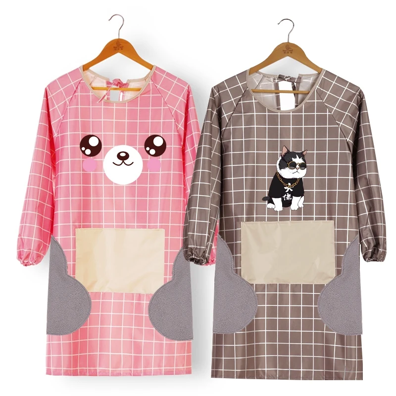 Waterproof and oilproof apron can wipe hands fashion cute kitchen cooking household long sleeve smock adult J
Waterproof and oilproof apron can wipe hands fashion cute kitchen cooking household long sleeve smock adult J