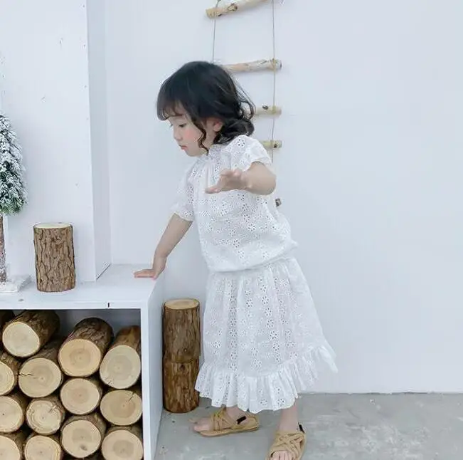 2021 Japanese Korean Spring Summer Girls Lace Clothes Sets Short Sleeve Tops+Cotton Skirts Kids Embroidery Dress Girls Outfits
2021 Japanese Korean Spring Summer Girls Lace Clothes Sets Short Sleeve Tops+Cotton Skirts Kids Embroidery Dress Girls Outfits